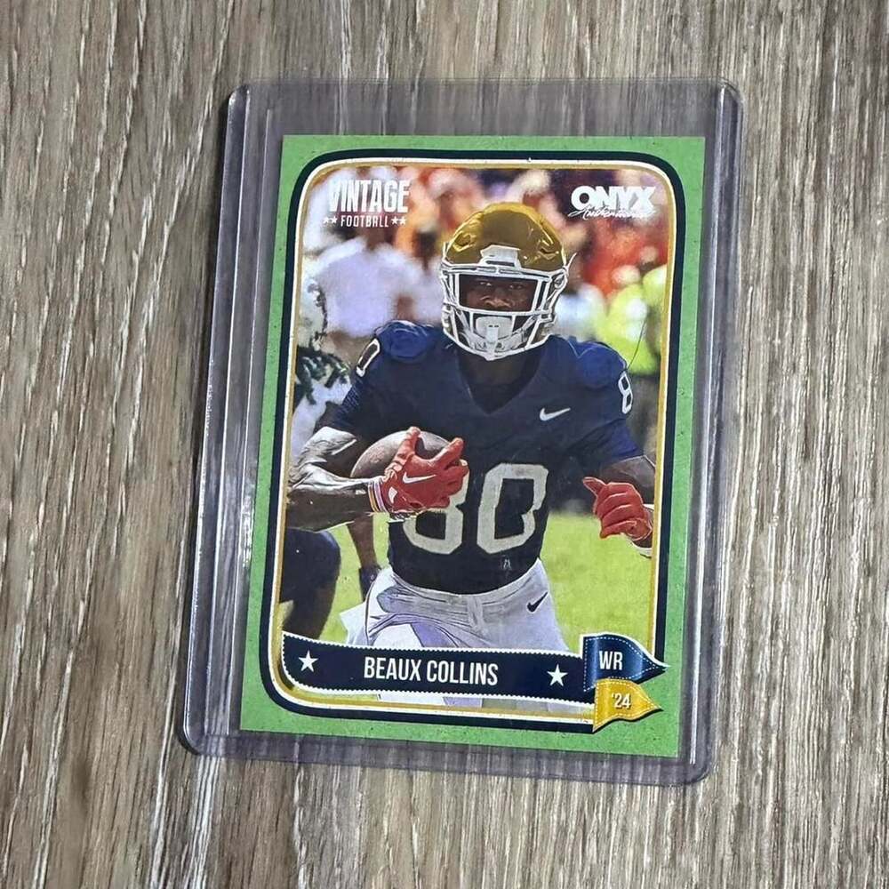 Onyx Vintage Football Beaux Collins Notre Dame Card /50